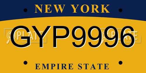 GYP9996 New York License Plate