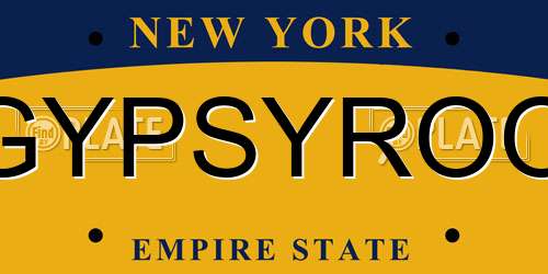 GYPSYROO New York License Plate