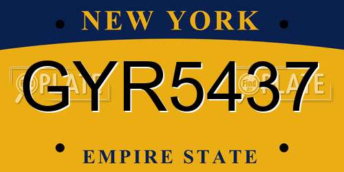 GYR5437 New York License Plate