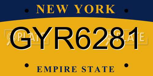 GYR6281 New York License Plate