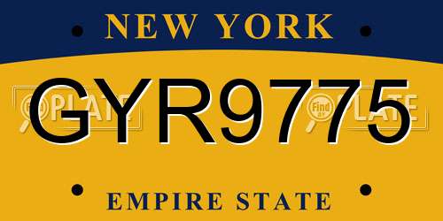 GYR9775 New York License Plate