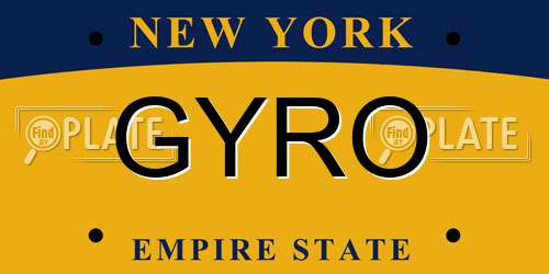 GYRO New York License Plate