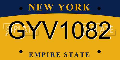 GYV1082 New York License Plate