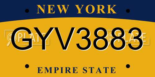 GYV3883 New York License Plate