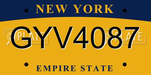 GYV4087 New York License Plate