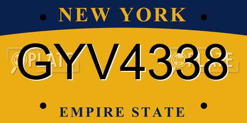 GYV4338 New York License Plate