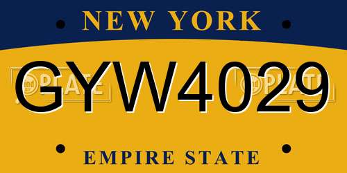 GYW4029 New York License Plate