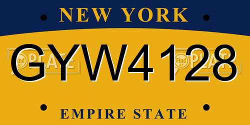 GYW4128 New York License Plate