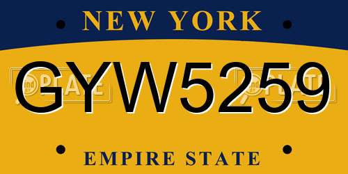 GYW5259 New York License Plate
