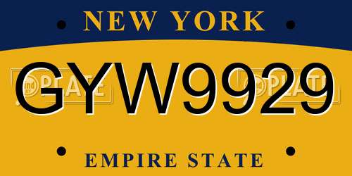 GYW9929 New York License Plate