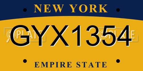 GYX1354 New York License Plate