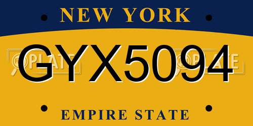 GYX5094 New York License Plate