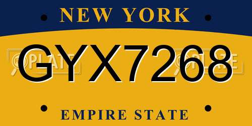 GYX7268 New York License Plate