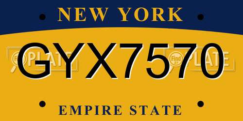 GYX7570 New York License Plate