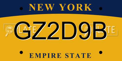 GZ2D9B New York License Plate