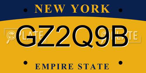 GZ2Q9B New York License Plate