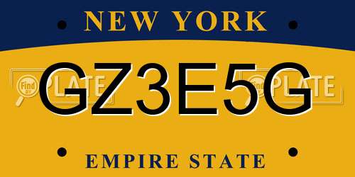GZ3E5G New York License Plate