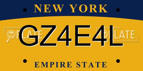 GZ4E4L New York License Plate