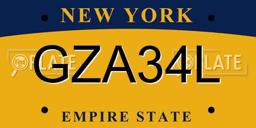 GZA34L New York License Plate