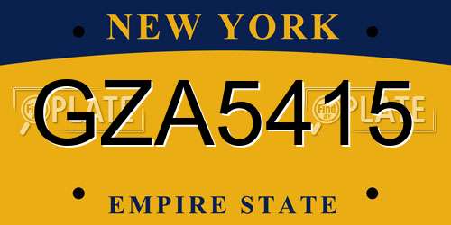 GZA5415 New York License Plate