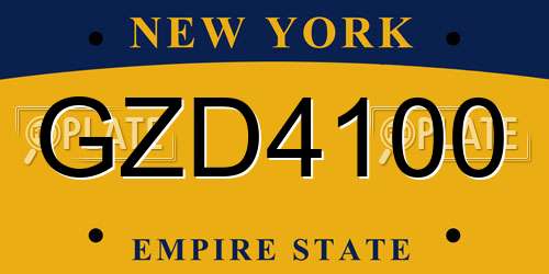 GZD4100 New York License Plate