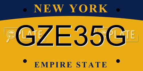 GZE35G New York License Plate