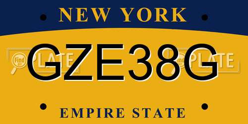 GZE38G New York License Plate