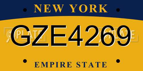 GZE4269 New York License Plate