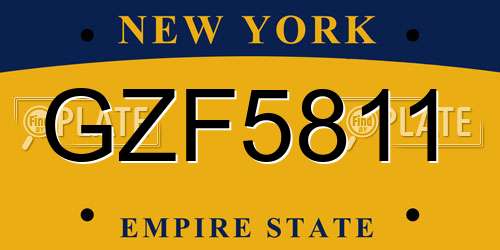 GZF5811 New York License Plate