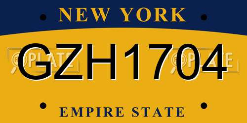 GZH1704 New York License Plate