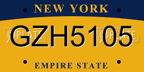 GZH5105 New York License Plate