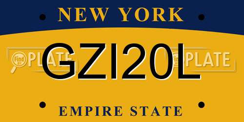 GZI20L New York License Plate