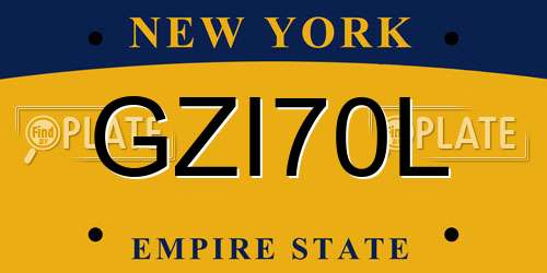 GZI70L New York License Plate