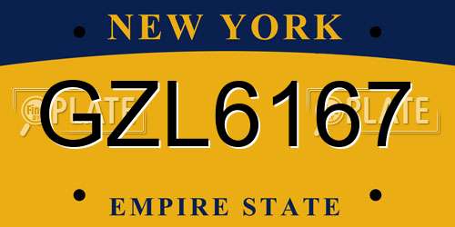 GZL6167 New York License Plate