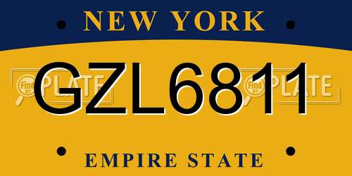 GZL6811 New York License Plate