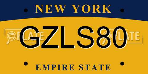 GZLS80 New York License Plate