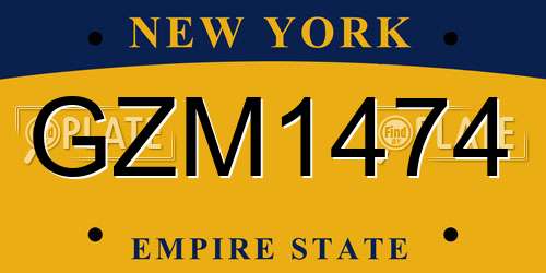GZM1474 New York License Plate
