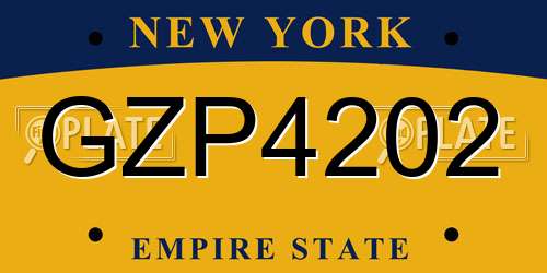 GZP4202 New York License Plate
