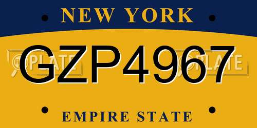 GZP4967 New York License Plate