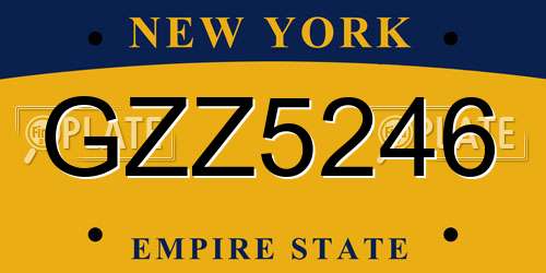 GZZ5246 New York License Plate