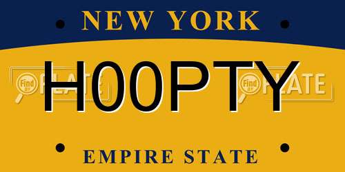 H00PTY New York License Plate