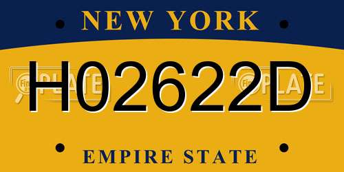H02622D New York License Plate