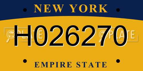 H026270 New York License Plate