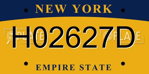 H02627D New York License Plate