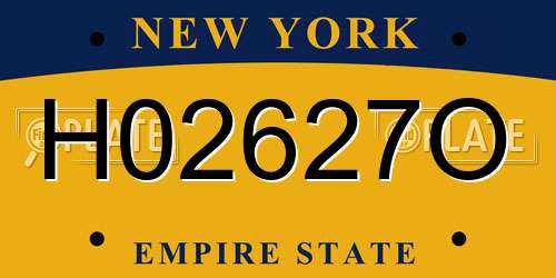 H02627O New York License Plate