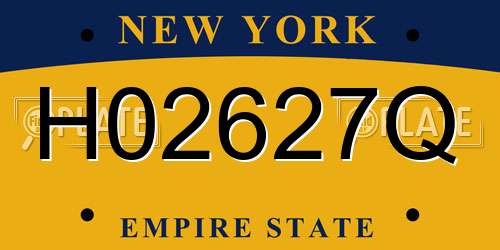 H02627Q New York License Plate