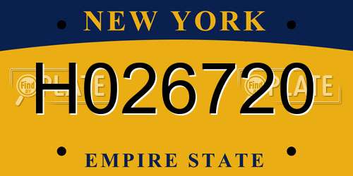 H026720 New York License Plate