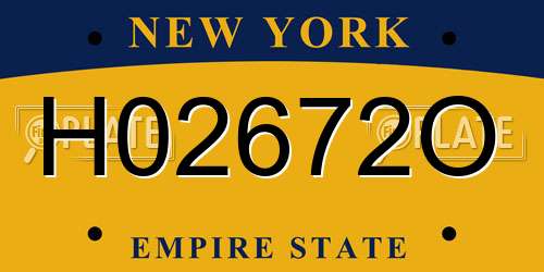 H02672O New York License Plate