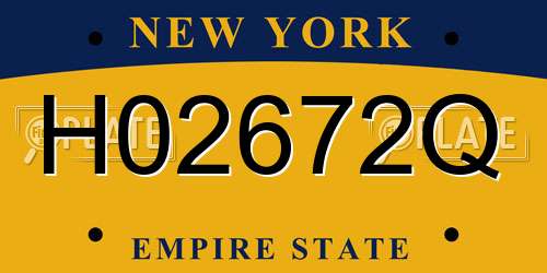 H02672Q New York License Plate