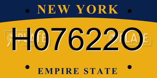 H07622O New York License Plate